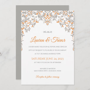 Elegant Invitation Kate (Orange & Grey)