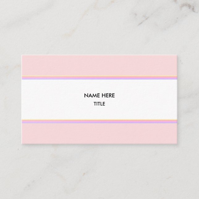 Elegant Ipanema Pink Stripes on White Business Card (Front)