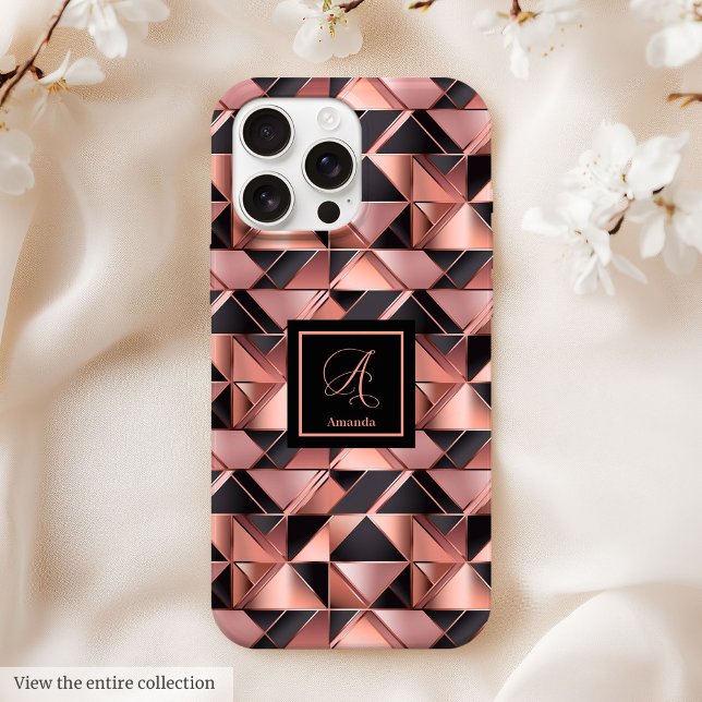 Elegant iPhone Case Rose Gold Geometric Metallic (Elegant iPhone Case Rose Gold Geometric Metallic)