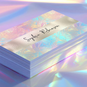 Elegant Iridescent and Pearl Foil Business Card