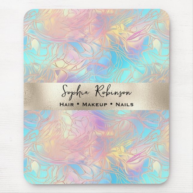Elegant Iridescent and Pearl Foil  Mouse Pad (Front)