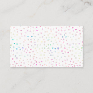 Elegant Iridescent Confetti Dots White Design Business Card