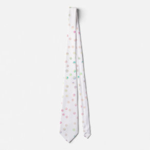 Elegant Iridescent Confetti Dots White Design Tie
