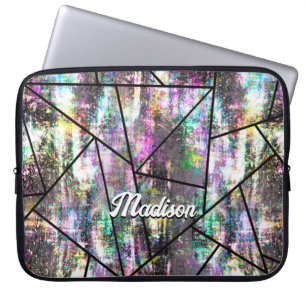 Elegant iridescent girly glitter laptop sleeve