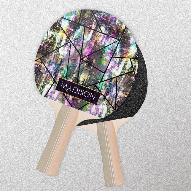 Elegant iridescent girly glitter ping pong paddle (Creator Uploaded)