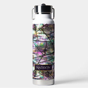 Elegant iridescent girly glitter water bottle