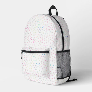 Elegant Iridescent Glitter Dots White Design Printed Backpack