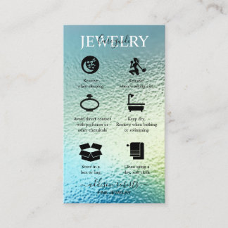 Elegant Iridescent Holographic Jewellery Care Bu Business Card