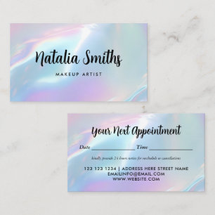 Elegant Iridescent Holographic Opalescent Appointment Card