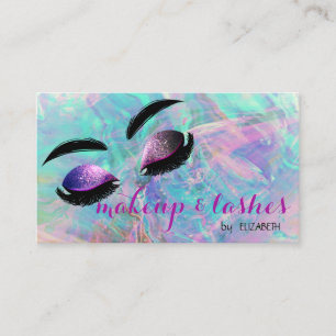  Elegant Iridescent Opal Glitter Lashes,Makeup Business Card