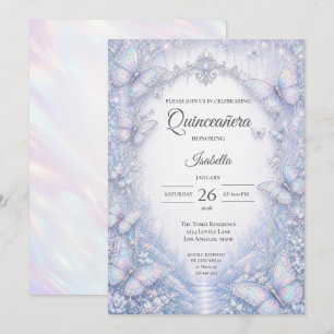 Elegant Iridescent Princess Quinceañera Invitation