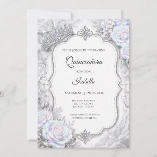Elegant Iridescent Princess Quinceañera Invitation