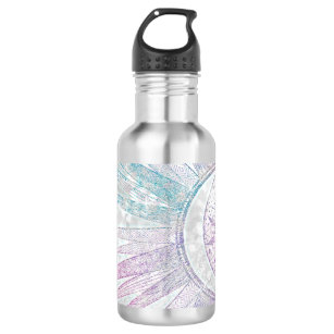 Elegant Iridescent Sun Moon Mandala Silver Design 532 Ml Water Bottle