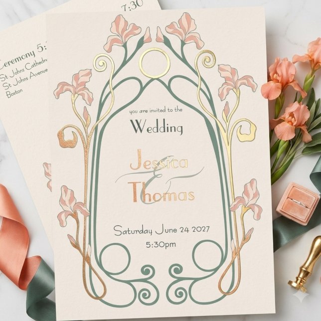 Elegant Iris Art Nouveau Wedding Gold (Creator Uploaded)
