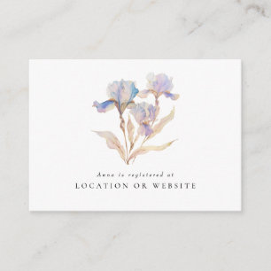 Elegant Iris Bridal Shower Registry Enclosure Card