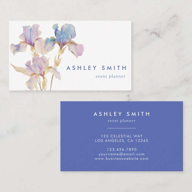 Elegant Iris Business Card (Front/Back)