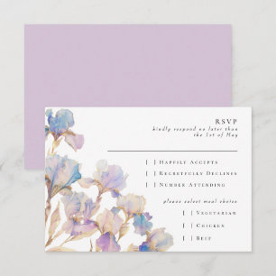 Elegant Iris Floral RSVP Card