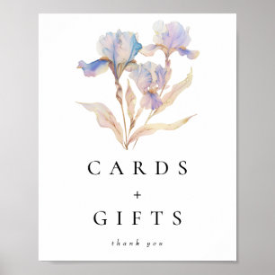 Elegant Iris Floral Wedding Cards and Gifts Poster