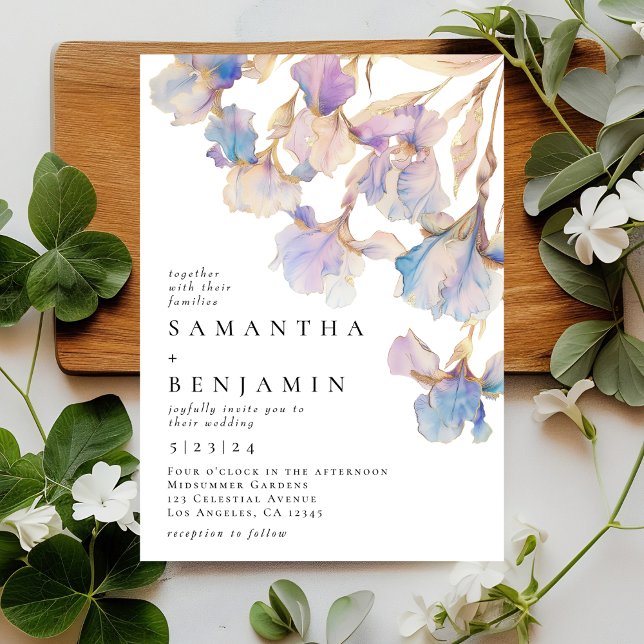 Elegant Iris Floral Wedding Invitation (Creator Uploaded)