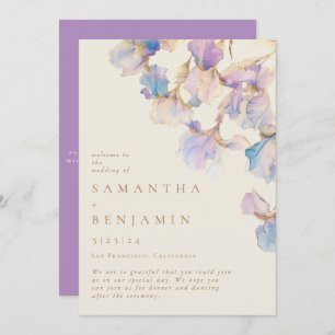 Elegant Iris Floral Wedding Programme