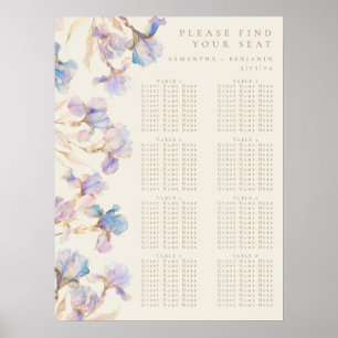 Elegant Iris Floral Wedding Seating Chart