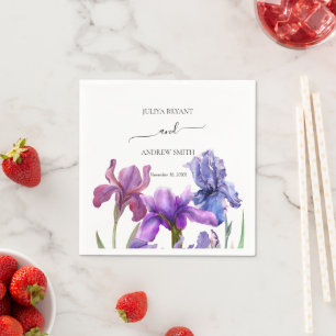 Elegant Iris flower wedding Napkin