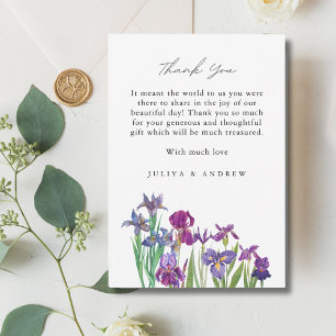 Elegant Iris flower wedding Thank You Card