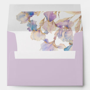 Elegant Iris Lilac Floral Envelope