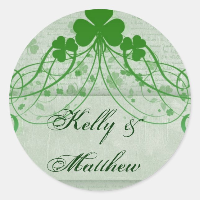 Elegant Irish Classic Round Sticker (Front)