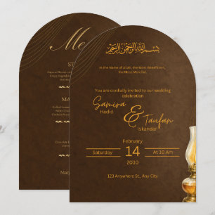 Elegant Islamic Arabic Calligraphy Wedding Invitat Invitation