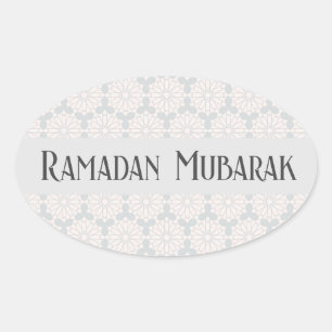Elegant Islamic Art Design Oval Sticker