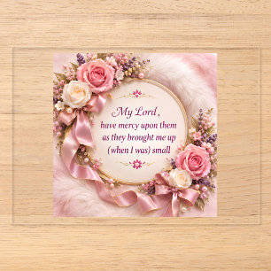 Elegant Islamic Dua for Parents Blessing Greeting Acrylic Invitations