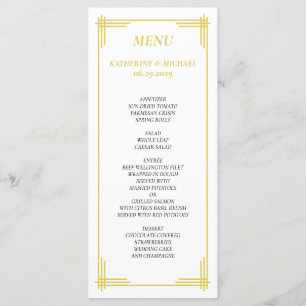 Elegant Island Citrus Yellow Green Wedding Menu