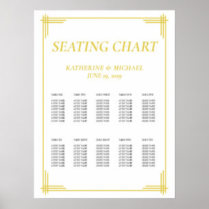 Elegant Island Citrus Yellow Wedding Seating Chart