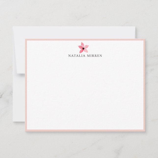 Elegant Island Pink Botanical Flower Card (Front)