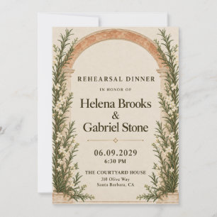 Elegant Italian Botanical Rehearsal Dinner Invitat Invitation