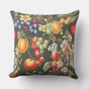 Elegant Italian Design with Fruits and Flowers Cushion