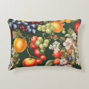 Elegant Italian Design with Fruits and Flowers Decorative Cushion