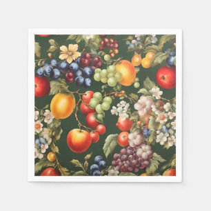 Elegant Italian Design with Fruits and Flowers Napkin