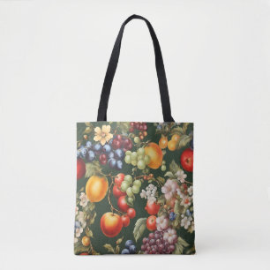 Elegant Italian Design with Fruits and Flowers Tote Bag