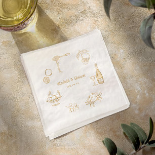 Elegant Italian Dinner   Wedding Gold Foil Napkins