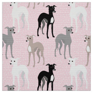 Elegant Italian Greyhound Mid-Century Modern Pink Fabric