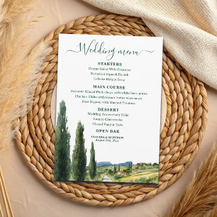 Elegant Italian Landscape Wedding Menu