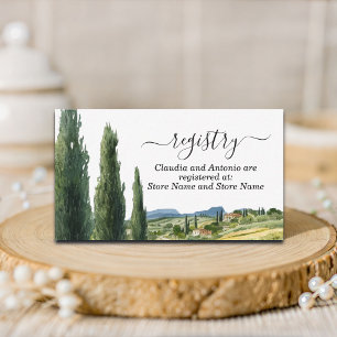 Elegant Italian Landscape Wedding Registry Card