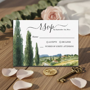 Elegant Italian Landscape Wedding RSVP Card
