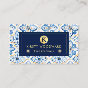 Elegant Italian Mediterranean Pattern Business Card