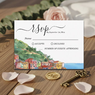 Elegant Italian Riviera Wedding RSVP Card
