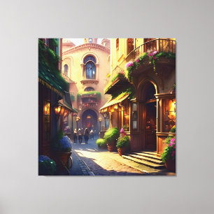 Elegant Italian Street Four Canvas Print