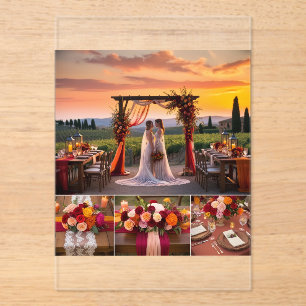 Elegant Italian Sunset Wedding Décor Acrylic Invitations