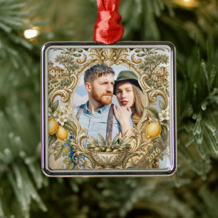 Elegant Italian Vacation Keepsake Photo Metal Tree Decoration